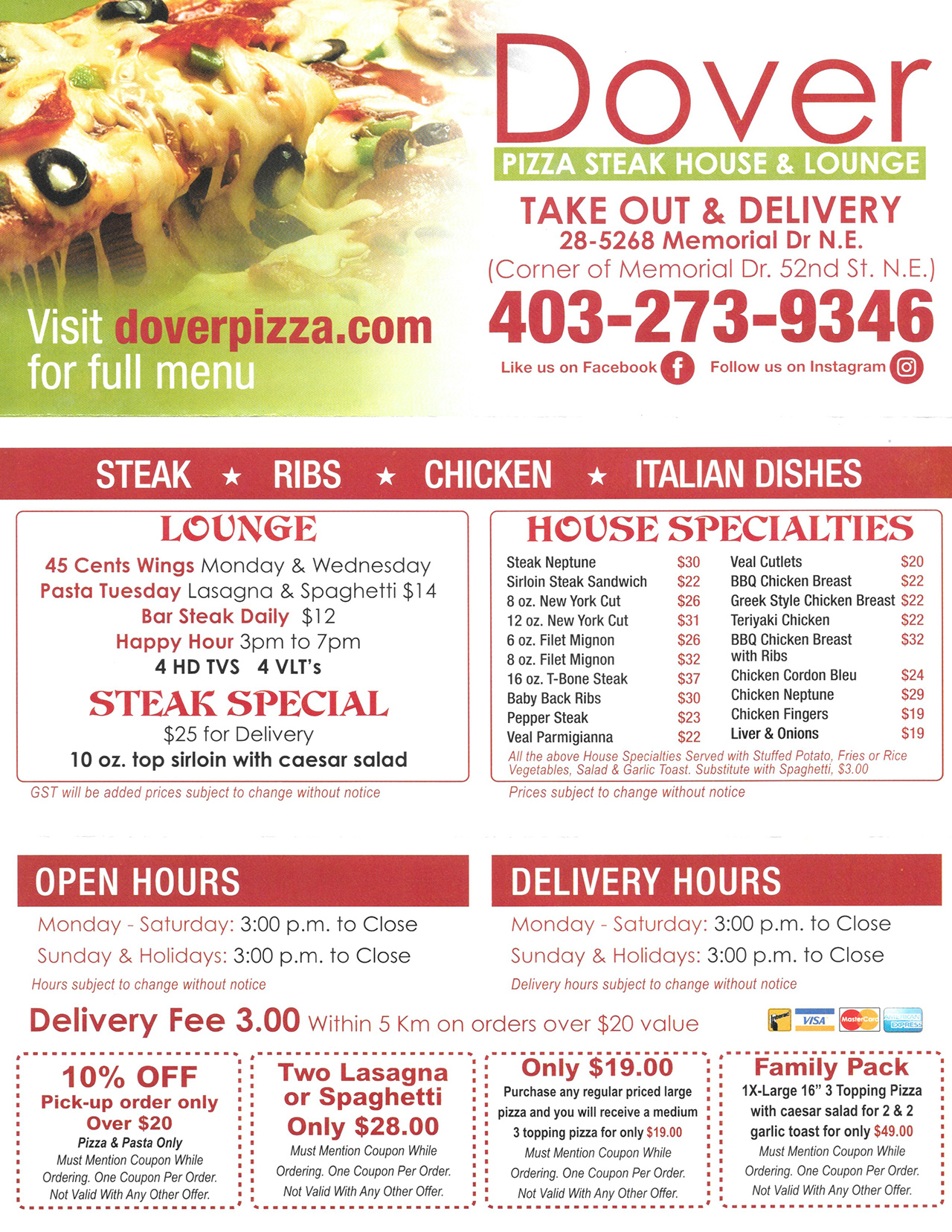 Dover Menus Click on a menu to download and view Calgary Pizza