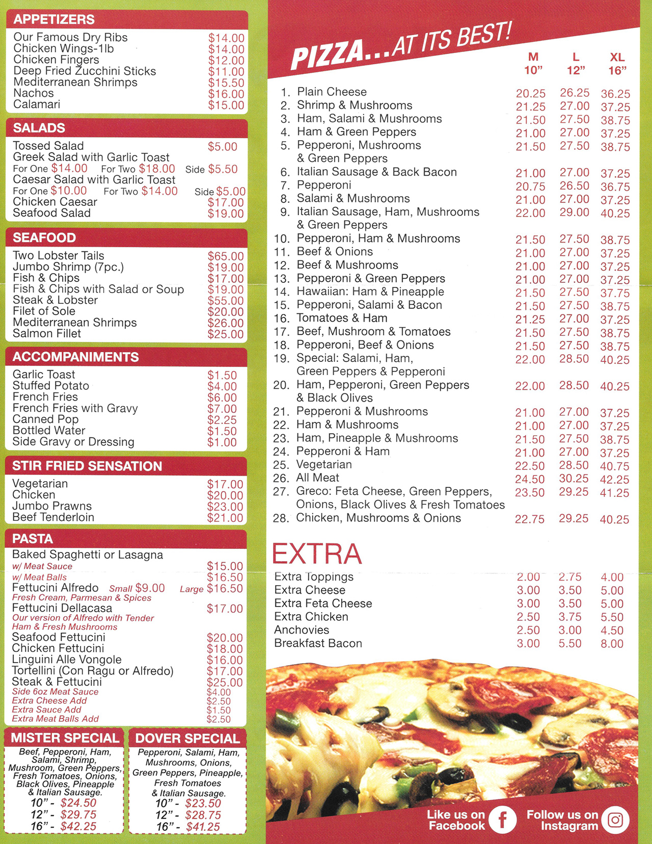 Dover Menus Click on a menu to download and view Calgary Pizza